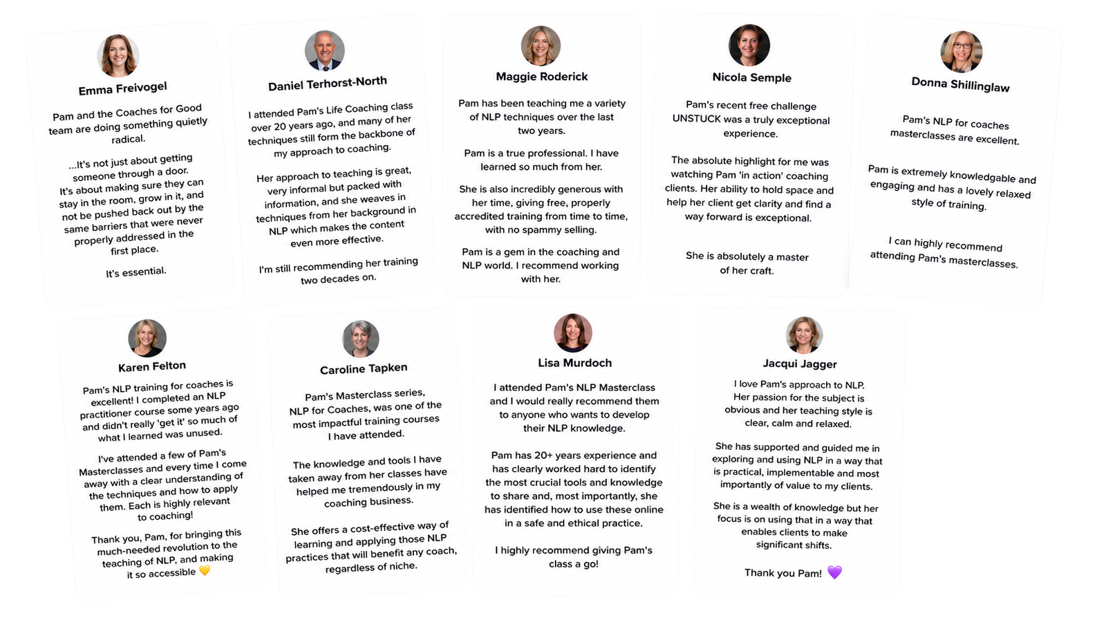 Testimonials Collage